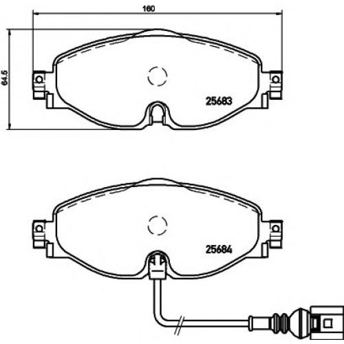 FRONT BRAKE PAD SET 8V0698151B ( MASTER SPORT BRAND ) TSI