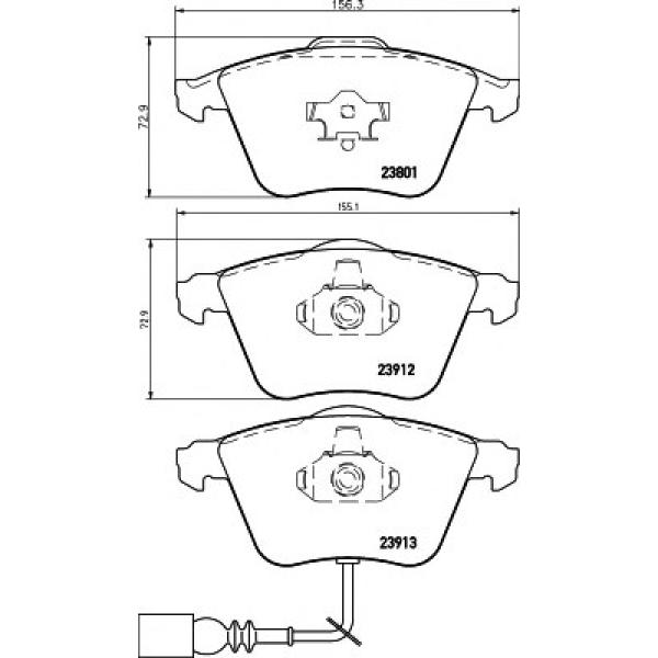 FRONT BRAKE PAD SET GOLF 2006 1K0698151B ( TEXTAR BRAND ) R32 - V6