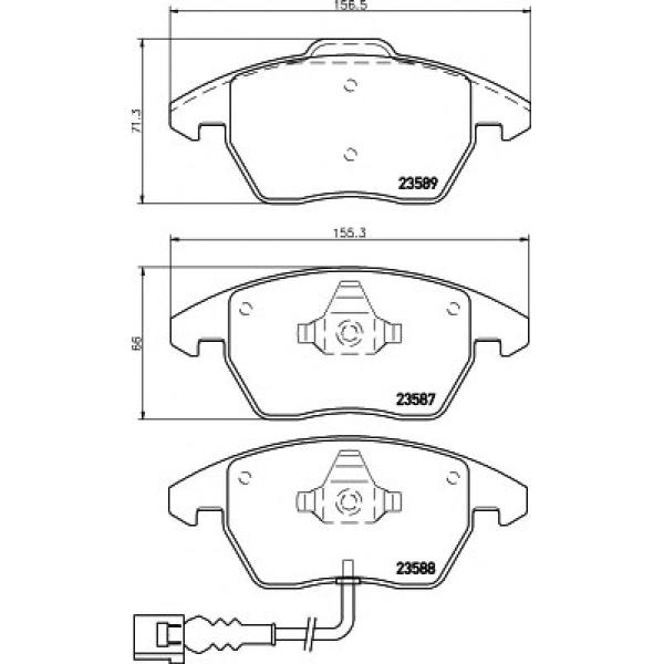 FRONT BRAKE PAD SET 5K0698151 ( MASTER SPORT BRAND ) - 1.8 - 2.0 -2.5 - 1.4T