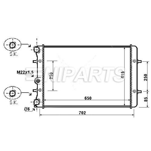 RADIATOR VOLKSWAGEN GOLF 1998 1J0121253N ( TOPRAN BARND ) GERMANY