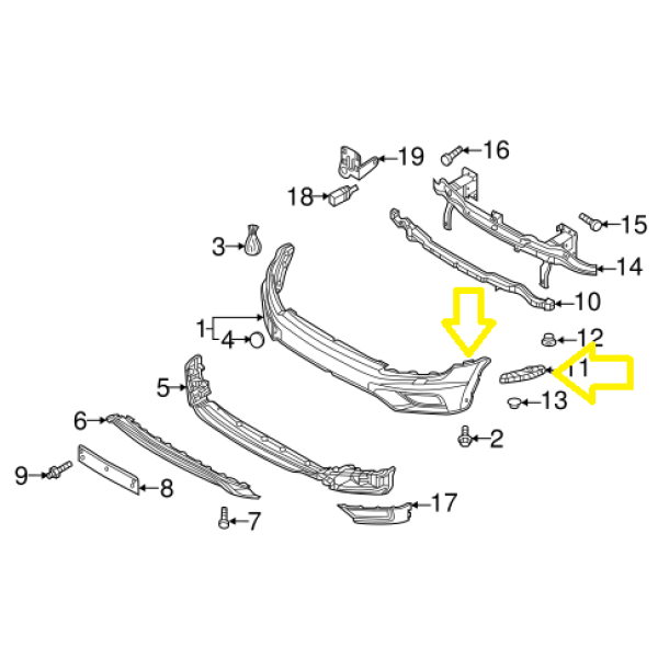 BUMPER BRAKET VOLKSWAGEN TIGUAN 2017 5NN807049 - 5NN807050 ( MADE IN CHINA ) LEFT RIGHT