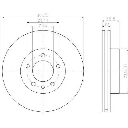 FRONT BRAKE DISC VW  - PORSCHE - AUDI - 7L6615301N - 7L6615302N  ( FEBI BRAND ) LEFT AND RIGHT - SET