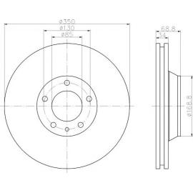 FRONT BRAKE DISC AUDI - VW 7L6615301E - 7L6615302E  ( MEYLE BRAND ) - SET