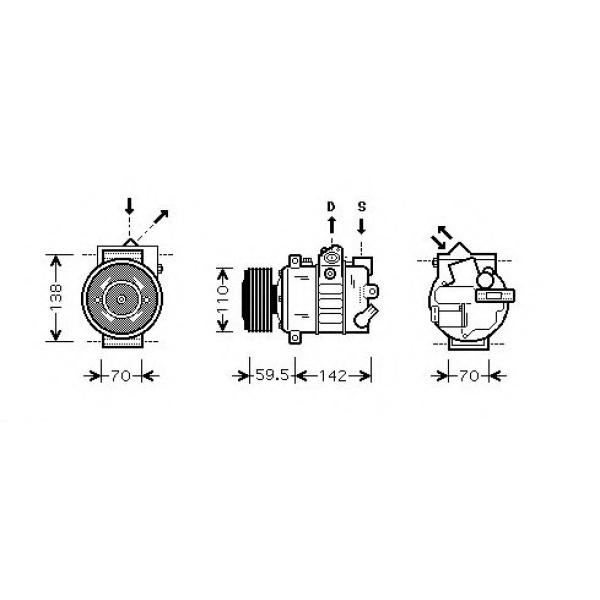 AC COMPRESSOR VW 1K0820803E ( RAPID ENGINE BRAND ) - 1.6 - 2.0 