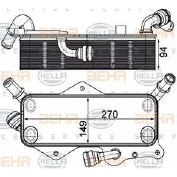 GEAR OIL COOLER AUDI A6 2011 4G0317021AG ( BEHR BRAND ) - 2.0