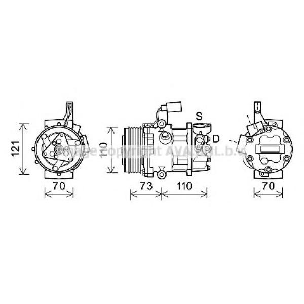 AC COMPRESSOR VW POLO 2010 6R0820803A  ( DAMAS BRAND ) - 1.4 - 1.6