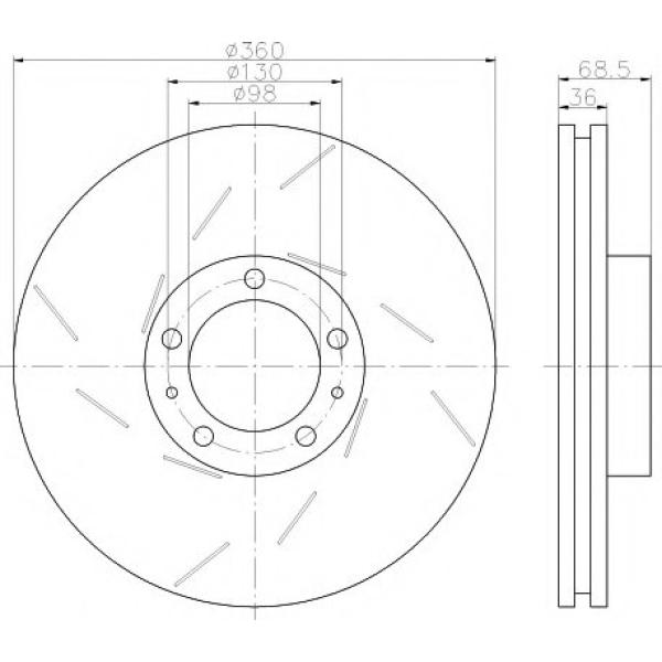   FRONT BRAKE DISC PORSCHE PANAMERA 2010 97035240300 - 97035240400 ( MEYLE BRAND ) LEFT AND RIGH - SET