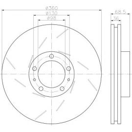 FRONT BRAKE DISC PORSCHE PANAMERA 2010 97035240300 - 97035240400 ( MEYLE BRAND ) LEFT AND RIGH - SET