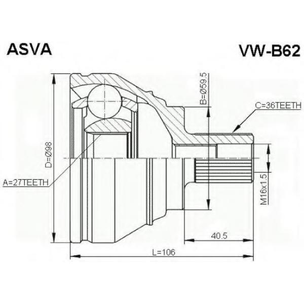 OUTER CV JOINT VW GOLF 2004 1K0498099B ( TOPRAN BRAND ) - 2.0