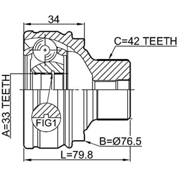 OUTER CV JOINT AUDI A4 2008 8K0498099B ( DAMAS BRAND ) - 1.8 - 2.0 - 3.2