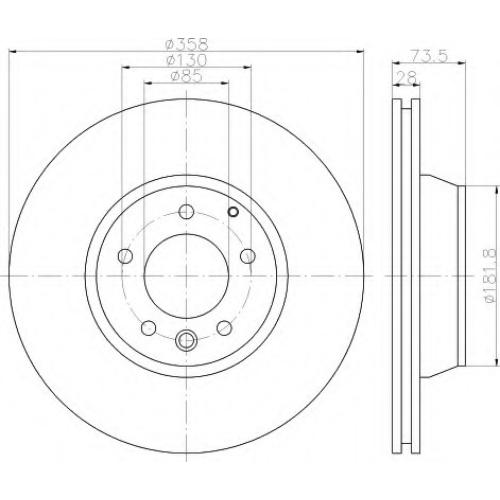 REAR BRAKE DISC AUDI - VW 7L8615601E  ( FEBI BRAND ) - SET