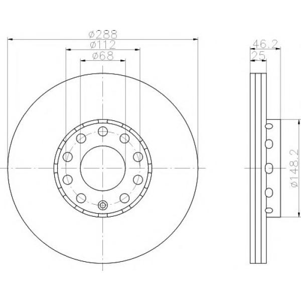 FRONT BRAKE DISC AUDI - VW 8E0615301Q ( FEBI BRAND ) - SET