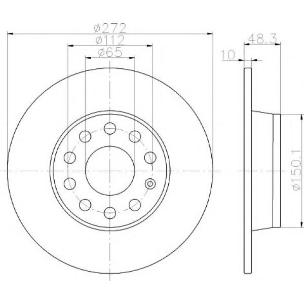 REAR BRAKE DISC AUDI - VW 1K0615601AA ( MEYLE BRAND ) - SET