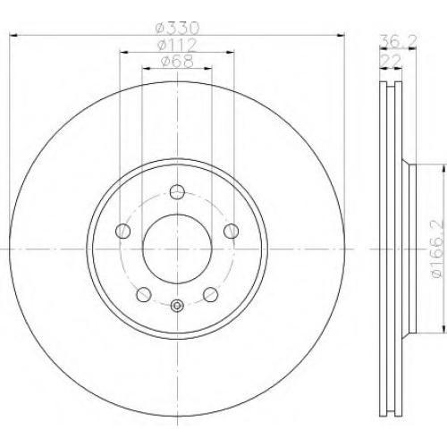 REAR BRAKE DISC AUDI 8K0615601B ( TRW BRAND ) - SET