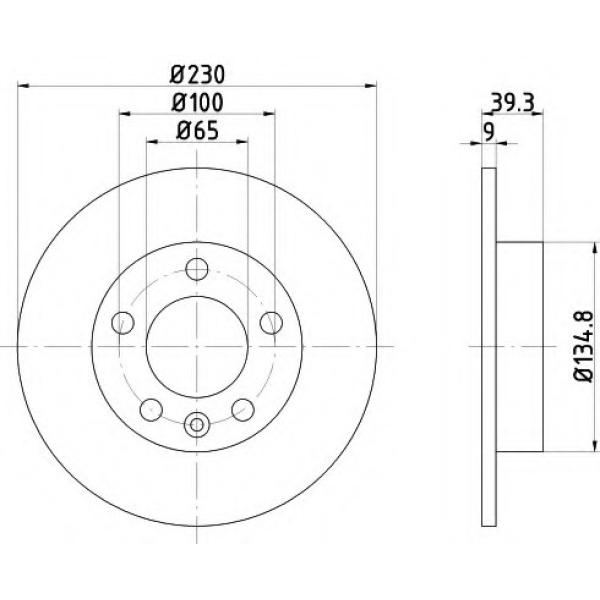 REAR BRAKE DISC AUDI - VW 1J0615601 ( FEBI BRAND ) - SET