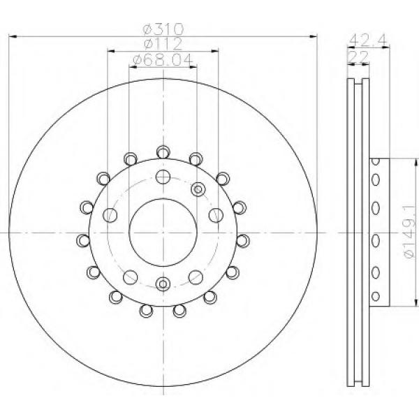 REAR BRAKE DISC AUDI 4E0615601K ( TOPRAN BRAND ) - SET