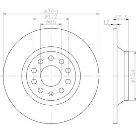 REAR BRAKE DISC AUDI - VW 3Q0615601 ( TRW BRAND ) - SET