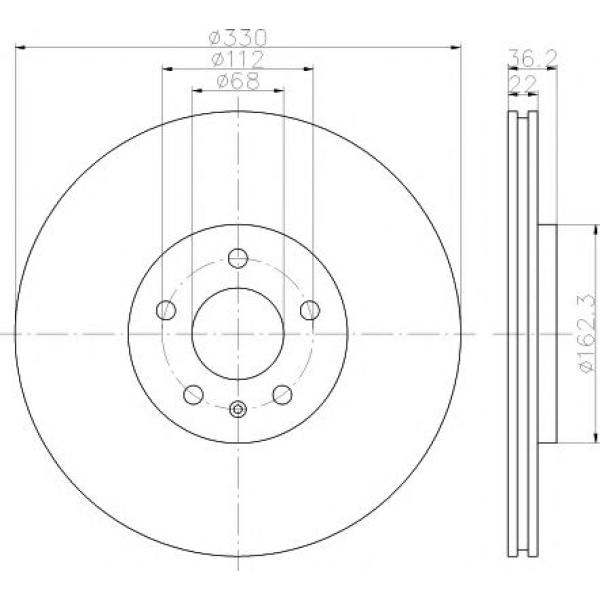 REAR BRAKE DISC AUDI - VW 4H0615601D ( FEBI BRAND ) - SET