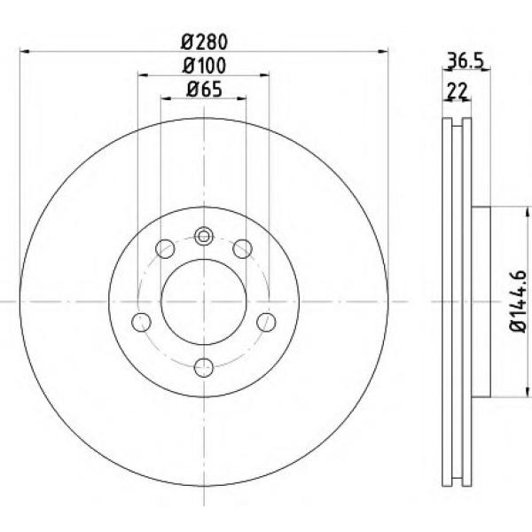 FRONT BRAKE DISC AUDI - VW 1J0615301E ( REMSA BRAND ) - SET