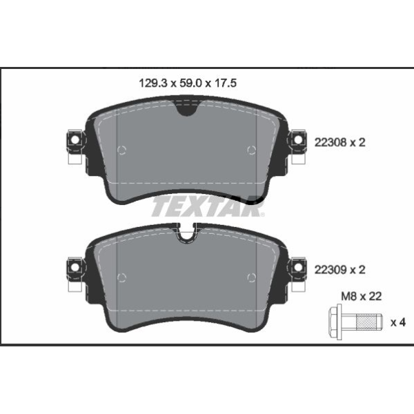 REAR BRAKE PAD SET AUDI 8W0698451BG ( MASTER SPORT BRAND )